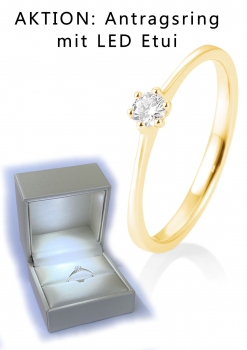 Antragsring 6er Krappenfassung Gelbgold mit 0,10 ct W/SI